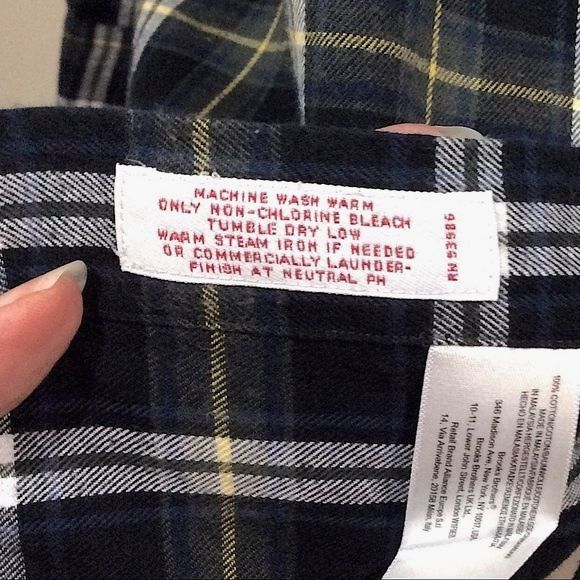 Brooks Brothers Plaid Flannel Shirt Button Front Cotton Mens Sz Med Multi-Color - Picture 3 of 4